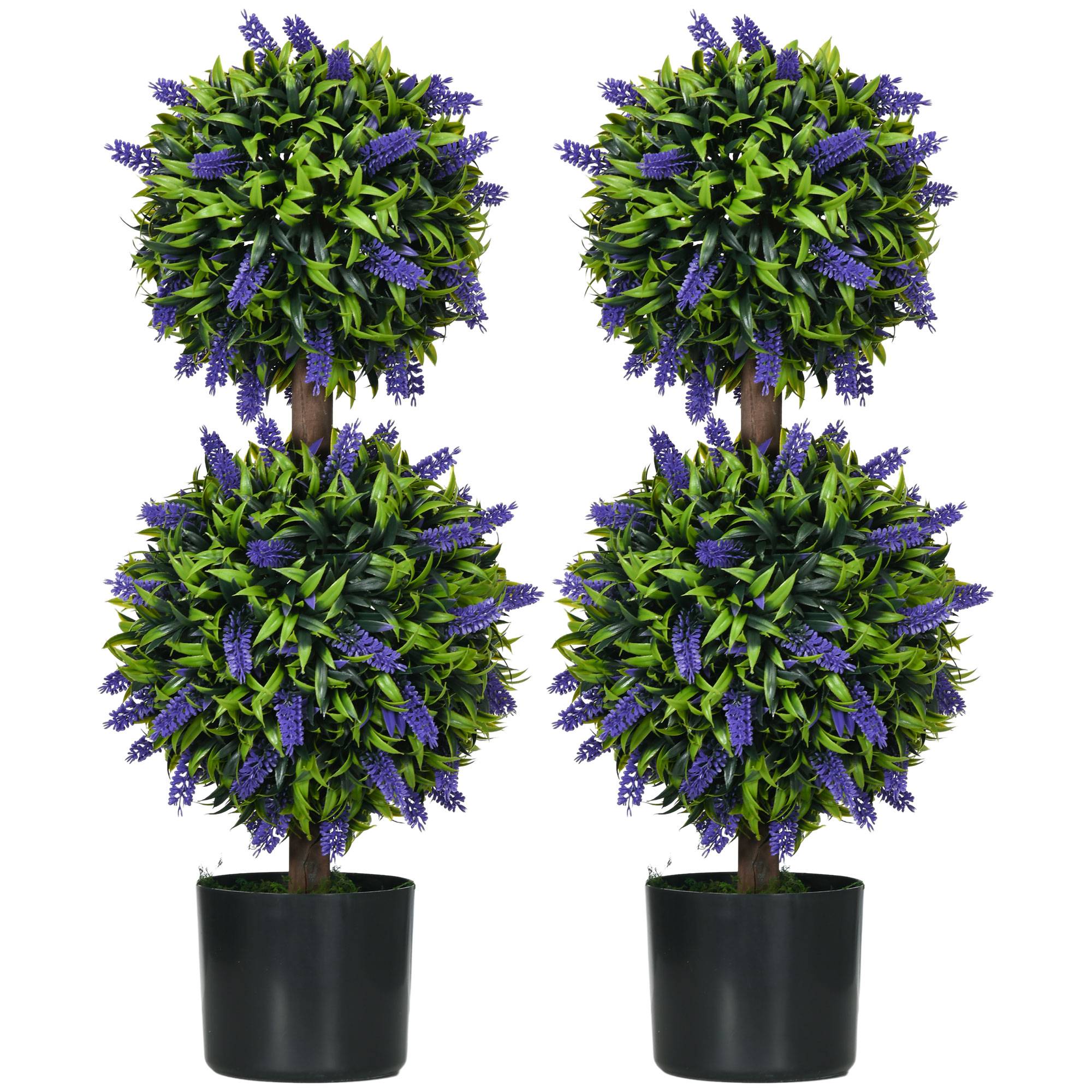 Lot 2 plantes artificielles résistantes UV pot 70 cm salon jardin - Image 2