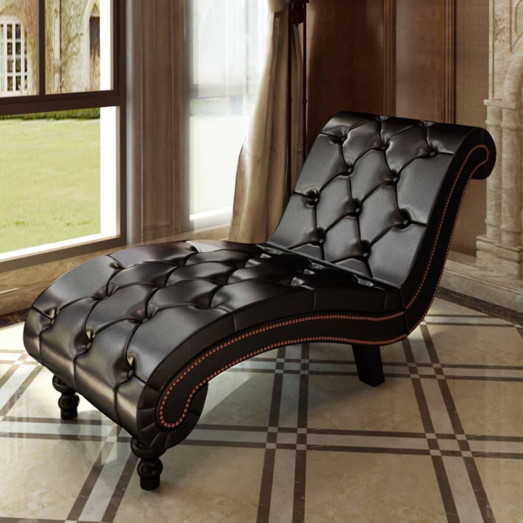 Bain de soleil - Transat - Chaise longue Marron Similicuir - MEUBLE PRO - Image 2