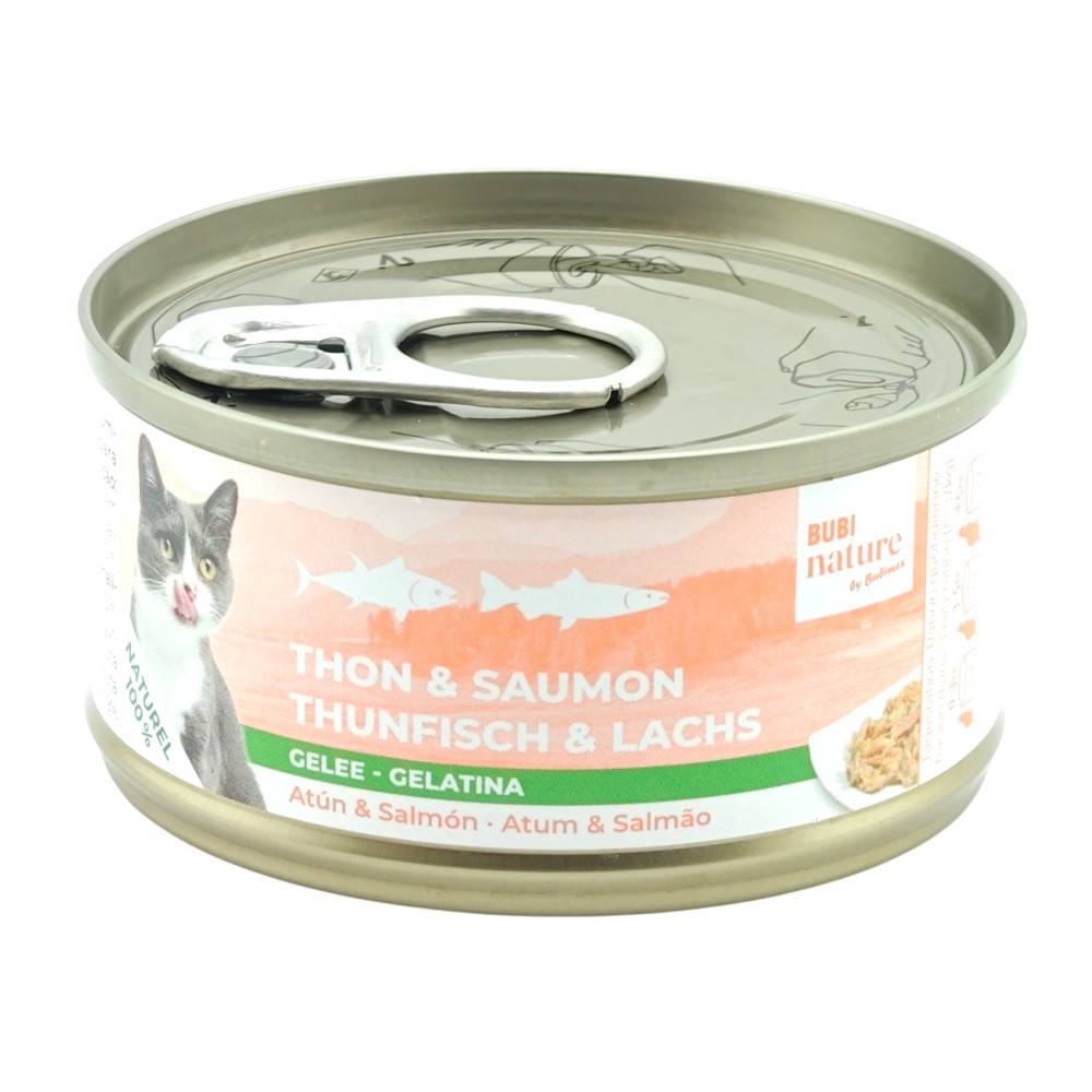 Bubimex - Pâtée en gelée pour chat au thon et au saumon Bubimex Bubi Nature - 70 g - Image 1