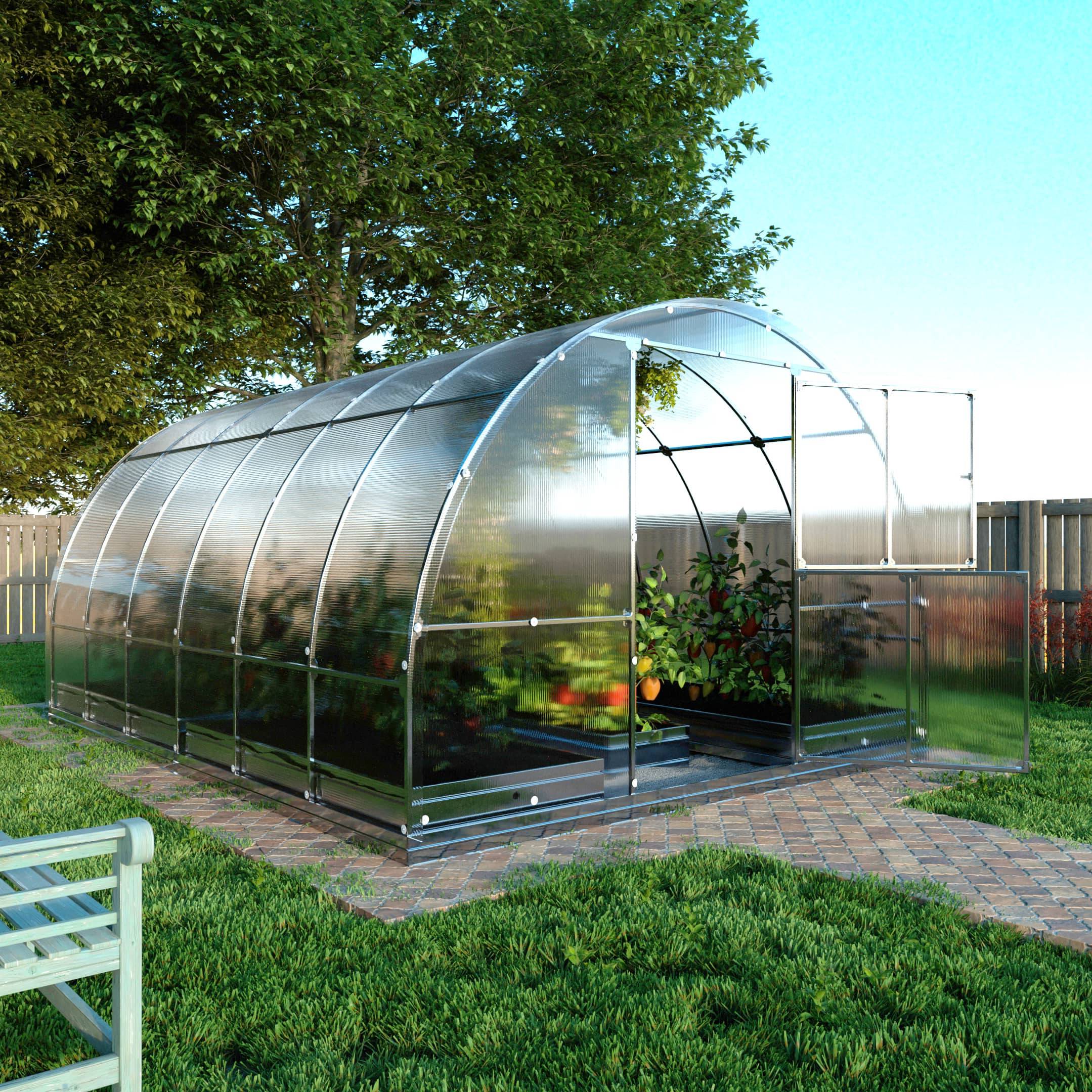 KLASIKA GREENHOUSES - Serre de jardin KLASIKA TUBE EXTRA 3 x 4 m (12 m²), 4 mm avec revêtement en polycarbonate - Image 1