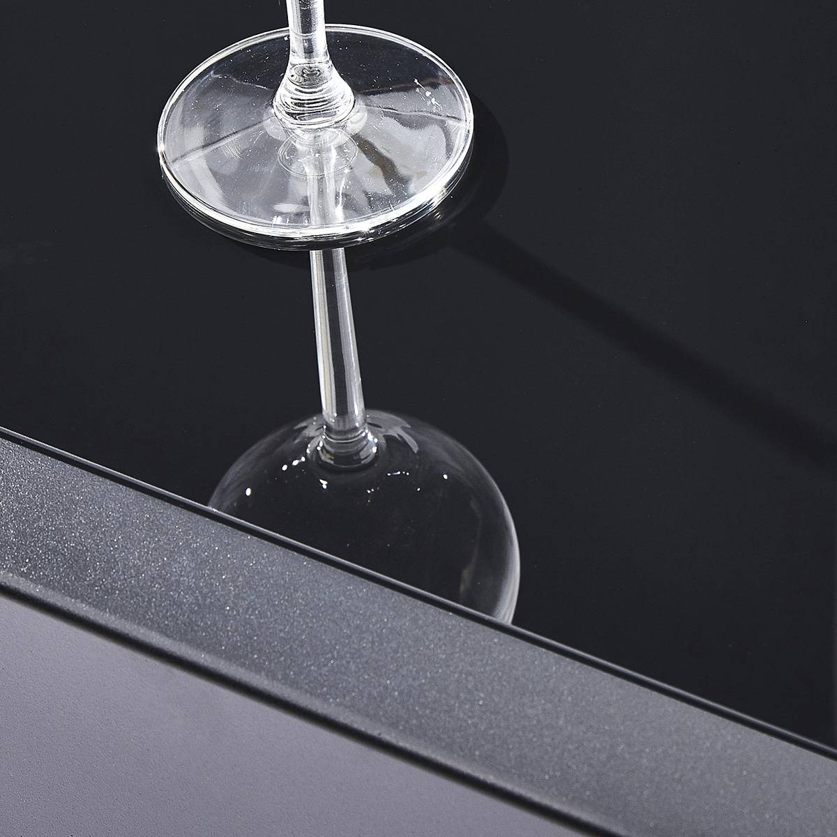 Wilsa Garden - Table Modulo 8/12 personnes structure en aluminium noire, plateau en verre noir - Imagen 5