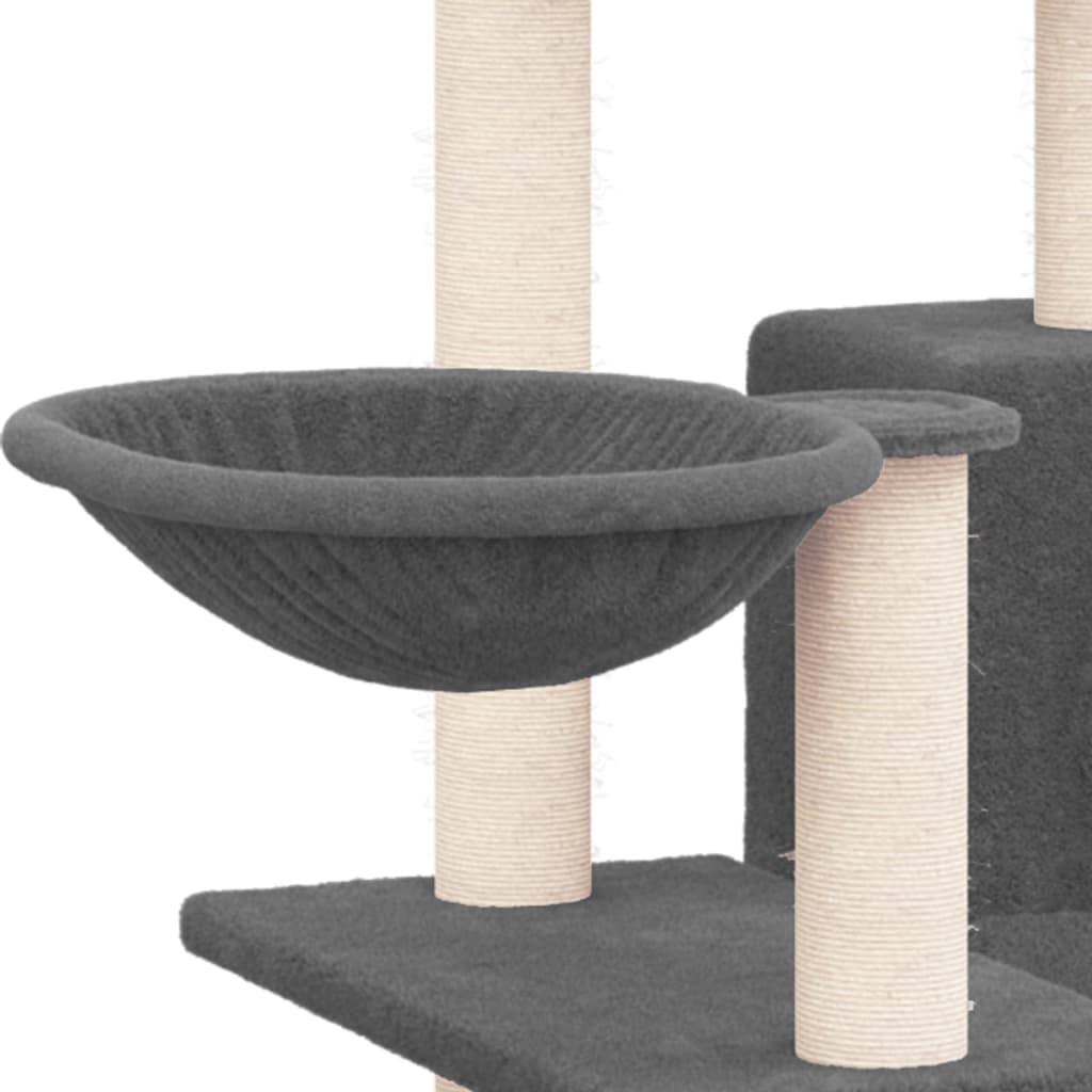 Arbre à chat design avec niche hamac et griffoirs sisal Gris foncé – ComfortXL Pet Living - Image 6