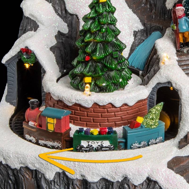 Village lumineux chalet de montagne et ski 8 LED l.23cm musical  FEERIC LIGHTS & CHRISTMAS - Image 5