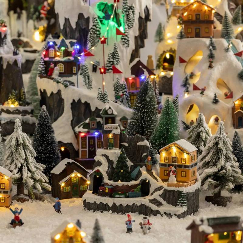 Village lumineux chalet de montagne et ski 8 LED l.23cm musical  FEERIC LIGHTS & CHRISTMAS - Image 2
