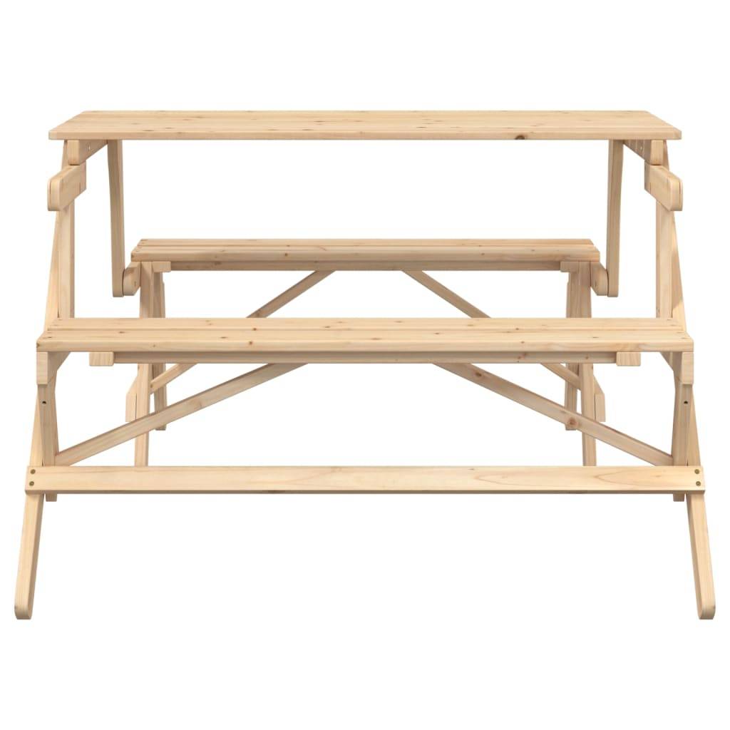 Maison Chic - Table de jardin - Table de pique-nique avec bancs sapin massif 2 en 1 convertible HL961 - Image 4