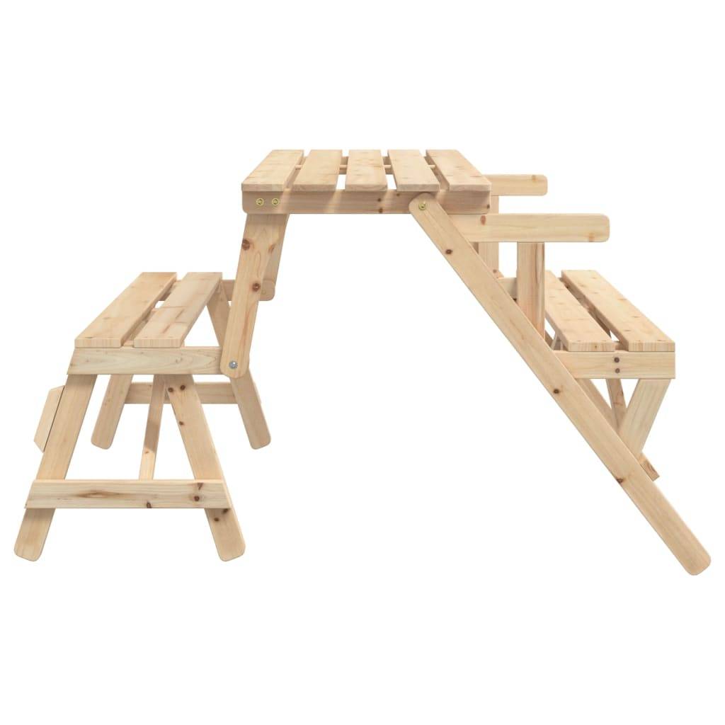 Maison Chic - Table de jardin - Table de pique-nique avec bancs sapin massif 2 en 1 convertible HL961 - Image 5