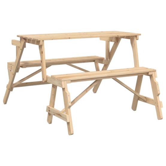 Maison Chic - Table de jardin - Table de pique-nique avec bancs sapin massif 2 en 1 convertible HL961 - Image 6