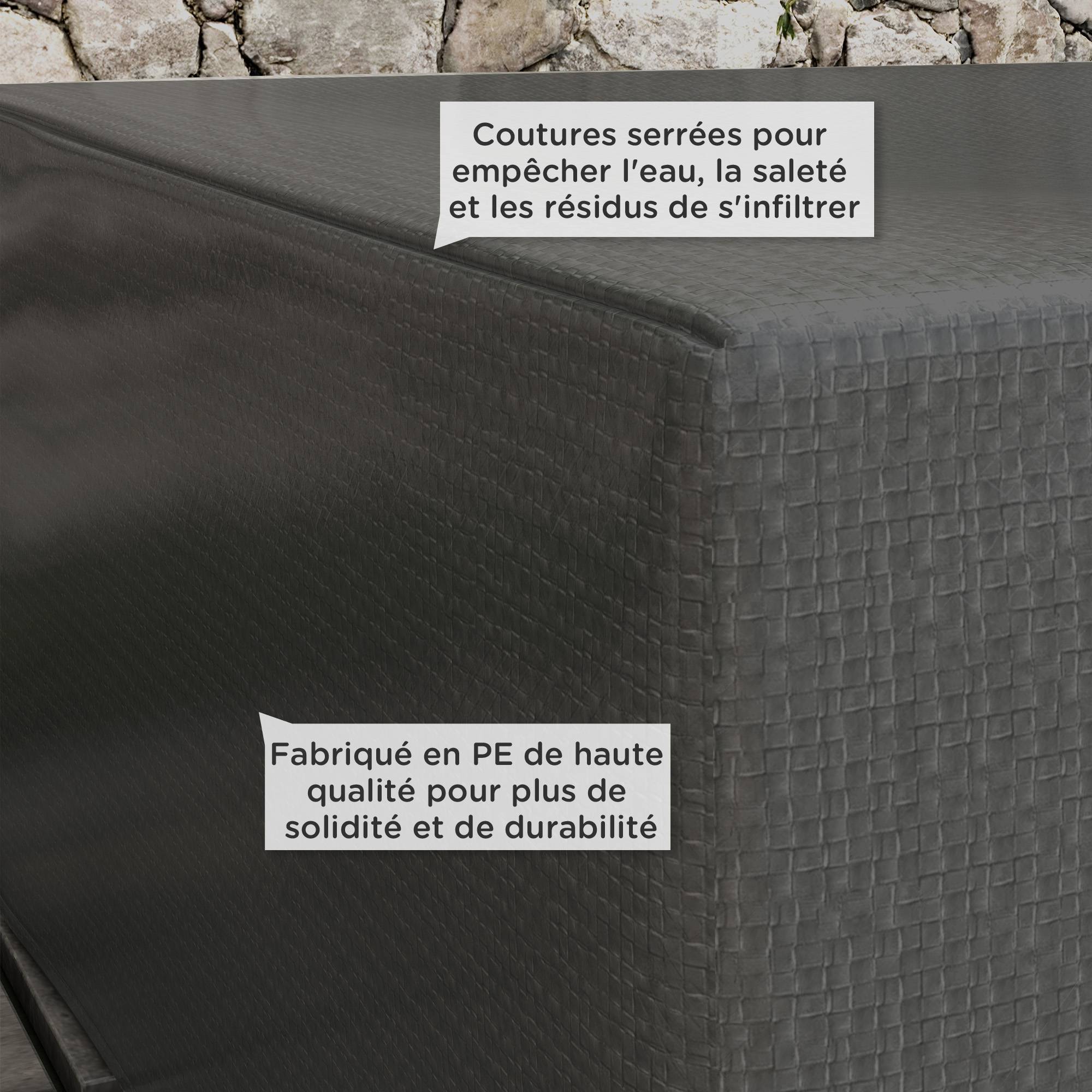 Outsunny - Housse de protection pour table de jardin extérieure 235x190x90cm anti-UV polyéthylène haute résistance gris - Outsunny - Image 7
