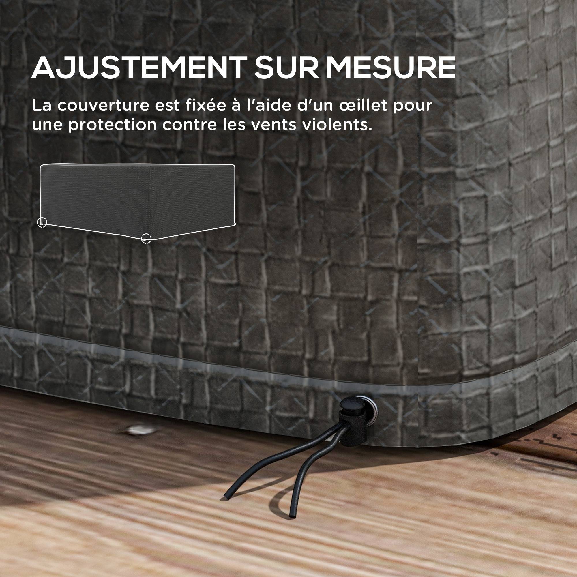 Outsunny - Housse de protection pour table de jardin extérieure 235x190x90cm anti-UV polyéthylène haute résistance gris - Outsunny - Image 6