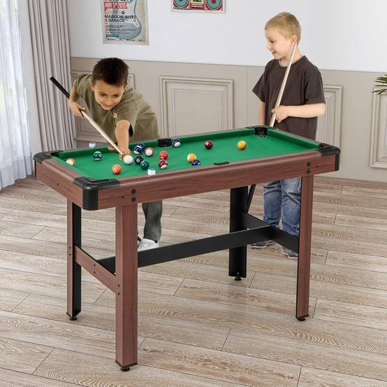 Mini table de billard 3 pieds 92x52x19 cm Marron et vert - Maison Mini table de billard 3 pieds 92x52x19 cm Marron et vert - Maison