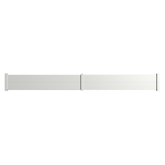 Portail Packit - Clôture alu 2 lames modèle plein en kit - 2 éléments dim. L.4154 mm (poteaux compris) X H.460 mm Blanc RAL 9010