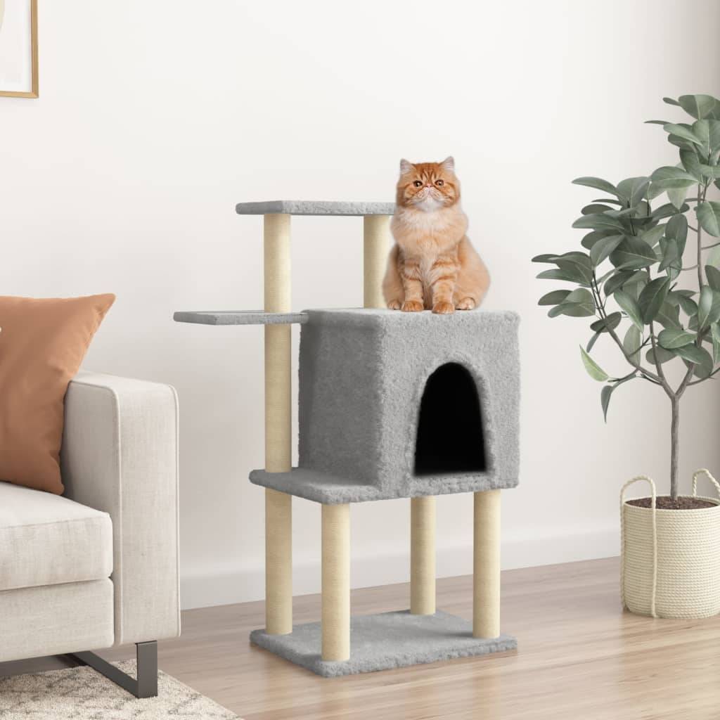 Arbre à chat, Tour à chat avec griffoirs en sisal gris clair 97 cm MP65 - Image 2