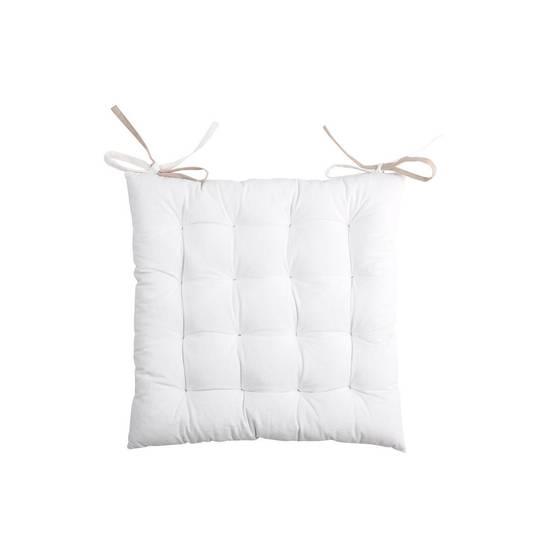 Lovely Casa - Galette de chaise bicolore - LOVELY CASA - Coton - Ecru - Image 1