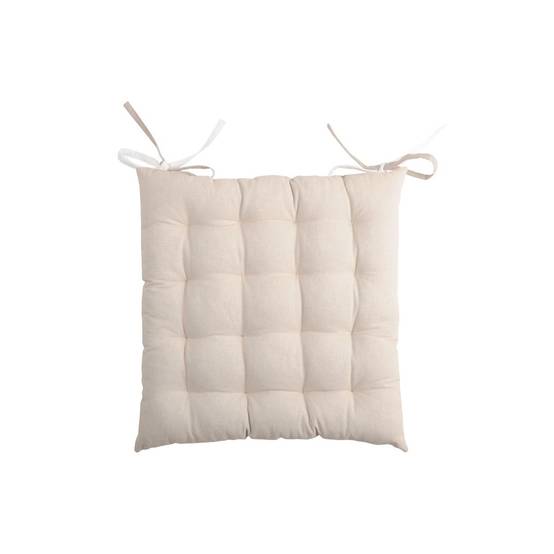 Lovely Casa - Galette de chaise bicolore - LOVELY CASA - Coton - Ecru - Image 3