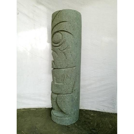 Wanda COLLECTION - Totem en pierre tiki statue de jardin 1m - Image 5