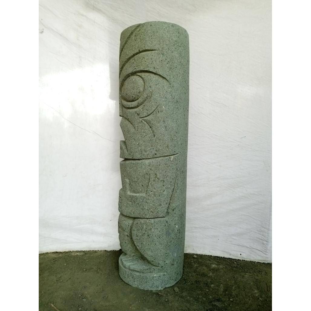 Wanda COLLECTION - Totem en pierre tiki statue de jardin 1m - Image 5