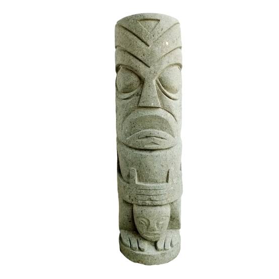 Wanda COLLECTION - Totem en pierre tiki statue de jardin 1m - Image 1