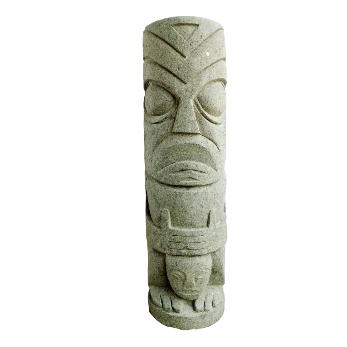 Wanda COLLECTION - Totem en pierre tiki statue de jardin 1m - Image 1
