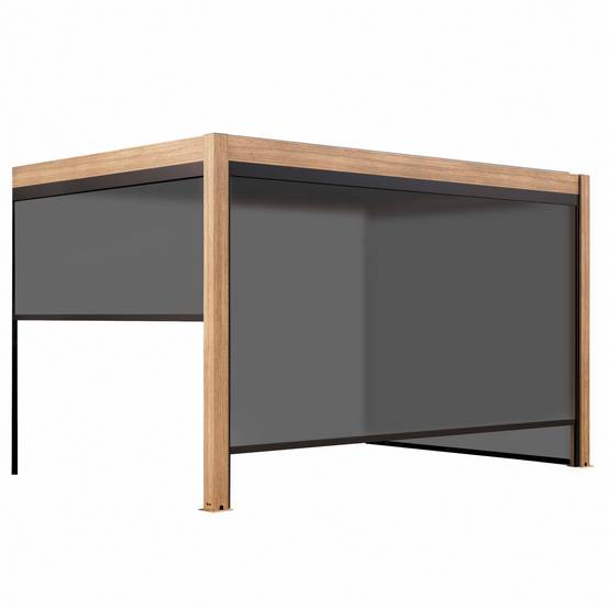 Oviala - Pergola bioclimatique adossée et motorisée éclairée 3x4m et 3 stores Thebes - Oviala - Image 2