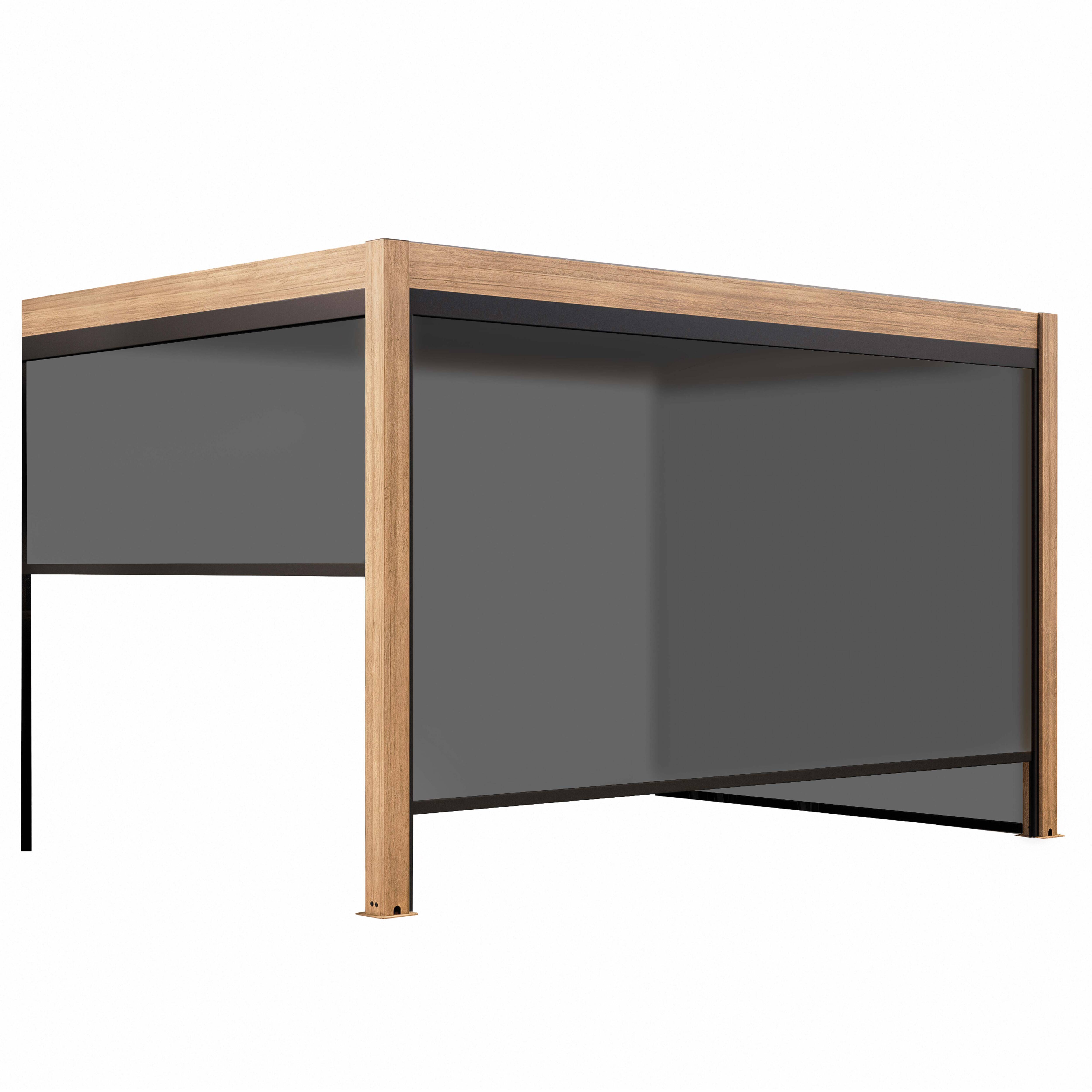 Oviala - Pergola bioclimatique adossée et motorisée éclairée 3x4m et 3 stores Thebes - Oviala - Image 2