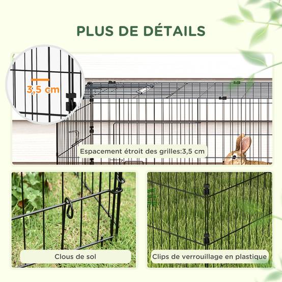 ComfortXL - Parc Modulable Lapins & Rongeurs 1.87 m² - Enclos Jardin Anti-Évasion avec Toit - ComfortXL Outdoor Living - Image 9