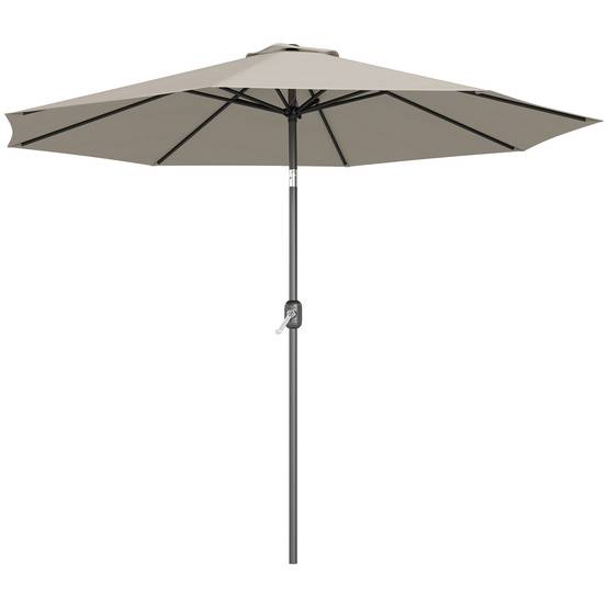 Parasol de jardin extérieur Parasol droit inclinable Ø 3 m - Polyester 180g/m² Gris clair fr152 - Image 2