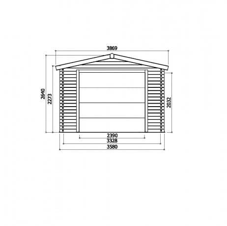 Garage TRADITIONNEL en bois 17,07 m² avec porte motorisée, Toiture Shingle gris - Imagen 2