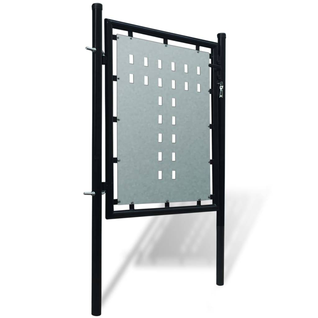 Maison Chic - Portail de jardin simple - Portillon de jardin - Portail de clôture Noir 100x150 cm - MEUBLE PRO - Image 1