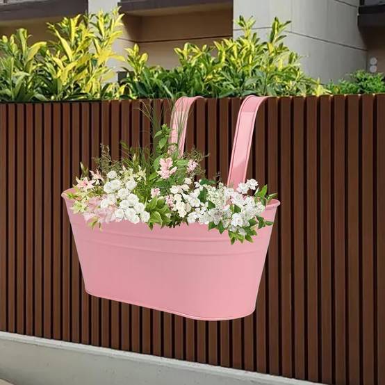 Pot de fleurs suspendu rose - MCBOSON - Image 5