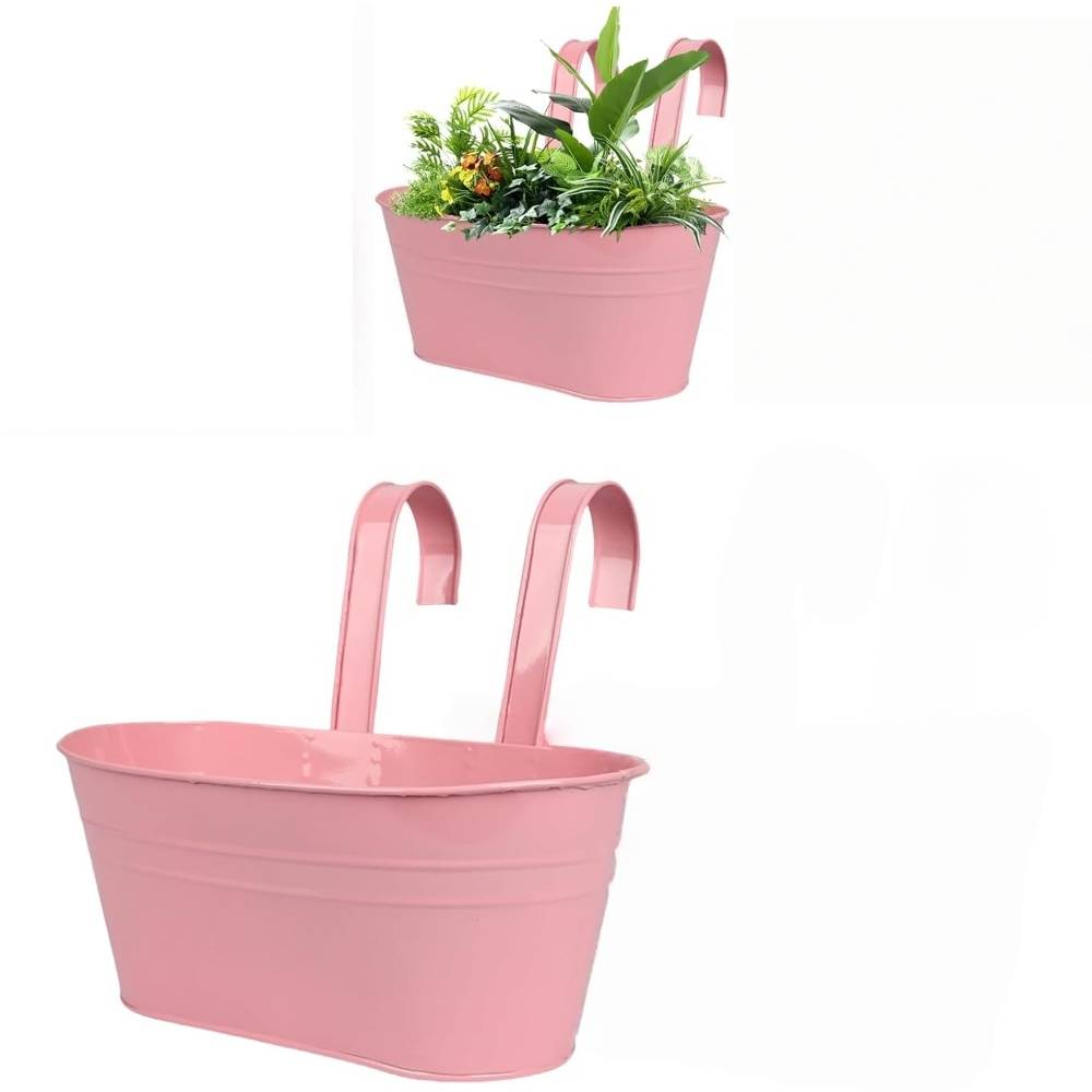 Pot de fleurs suspendu rose - MCBOSON - Image 1