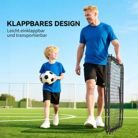 But de football réglable et pliable, structure métallique, 100 x 68-95 cm, noir - Image 7