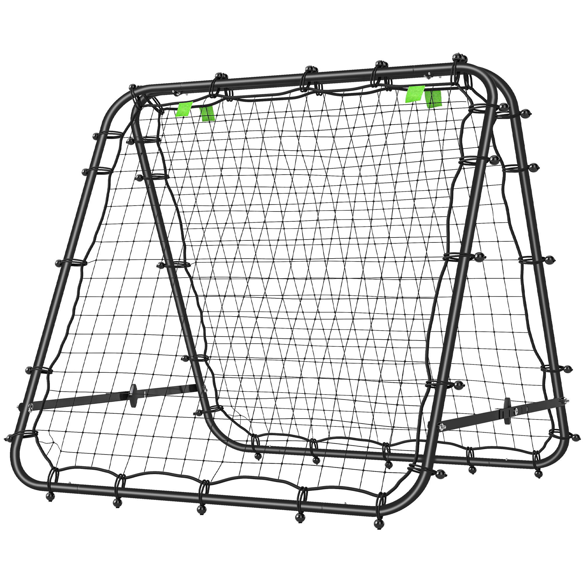 But de football réglable et pliable, structure métallique, 100 x 68-95 cm, noir - Image 2