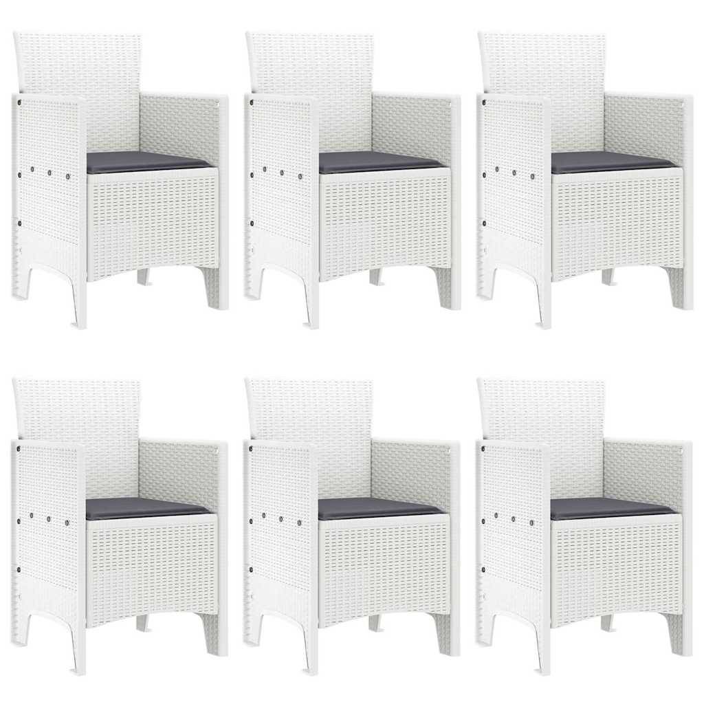 7 pcs Salon De Jardin - Mobilier D'extérieur Blanc Rattan Polt - Image 4