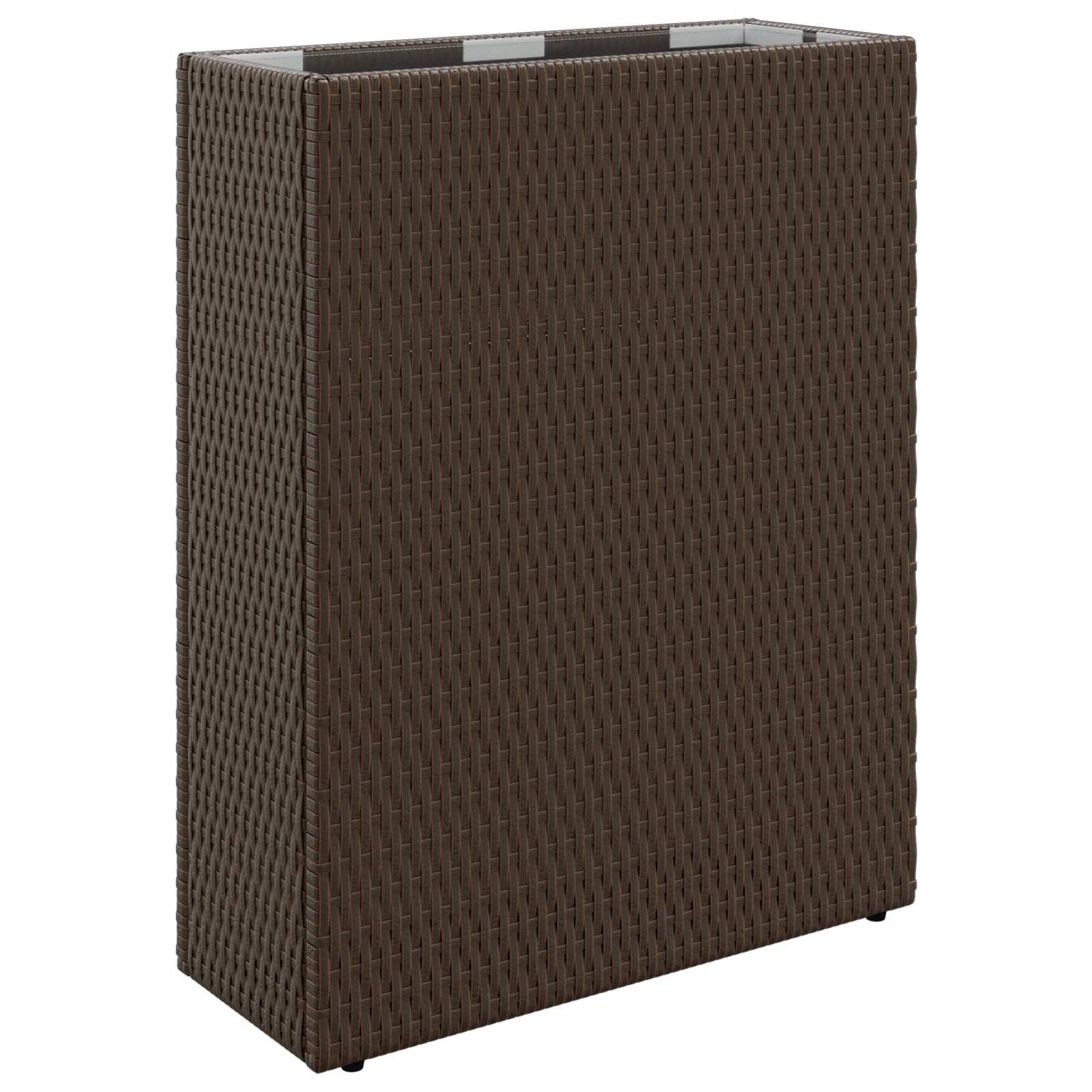 ComfortXL - Grand Cache-Pot Rectangulaire Résine Tressée Extérieur Mise Valeur Plantes 55x22x70cm Marron - ComfortXL Outdoor Living - Image 2