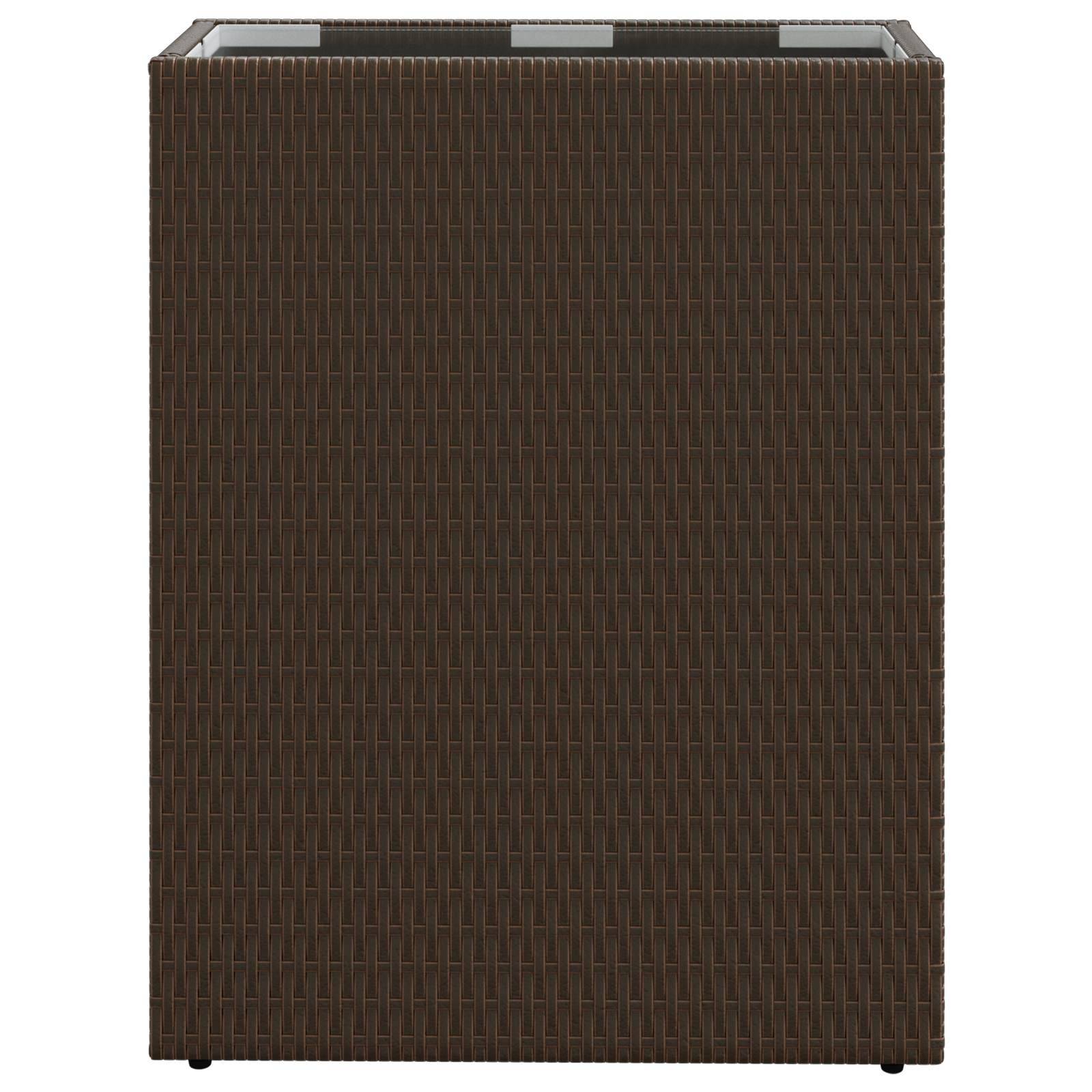 ComfortXL - Grand Cache-Pot Rectangulaire Résine Tressée Extérieur Mise Valeur Plantes 55x22x70cm Marron - ComfortXL Outdoor Living - Image 4