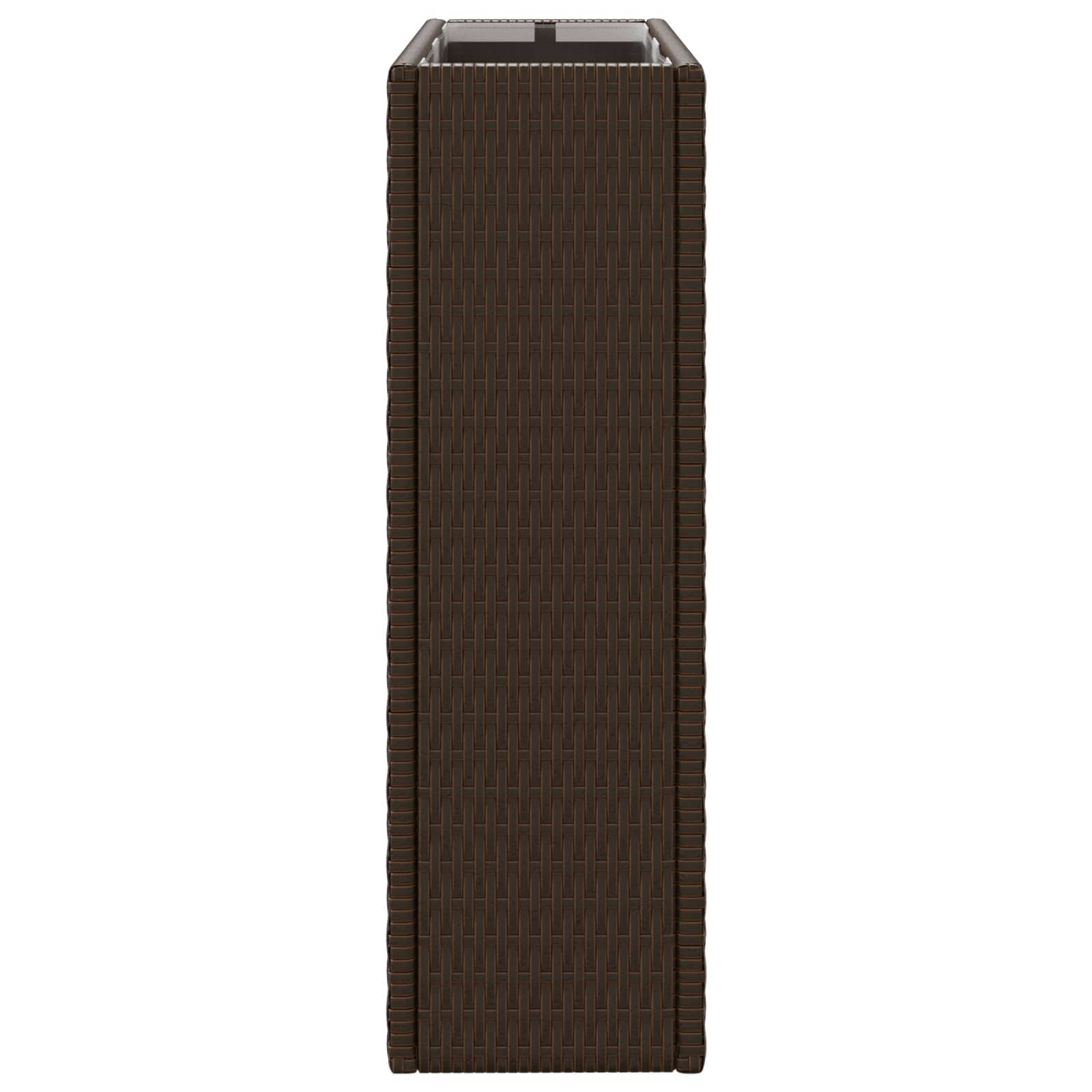 ComfortXL - Grand Cache-Pot Rectangulaire Résine Tressée Extérieur Mise Valeur Plantes 55x22x70cm Marron - ComfortXL Outdoor Living - Image 5