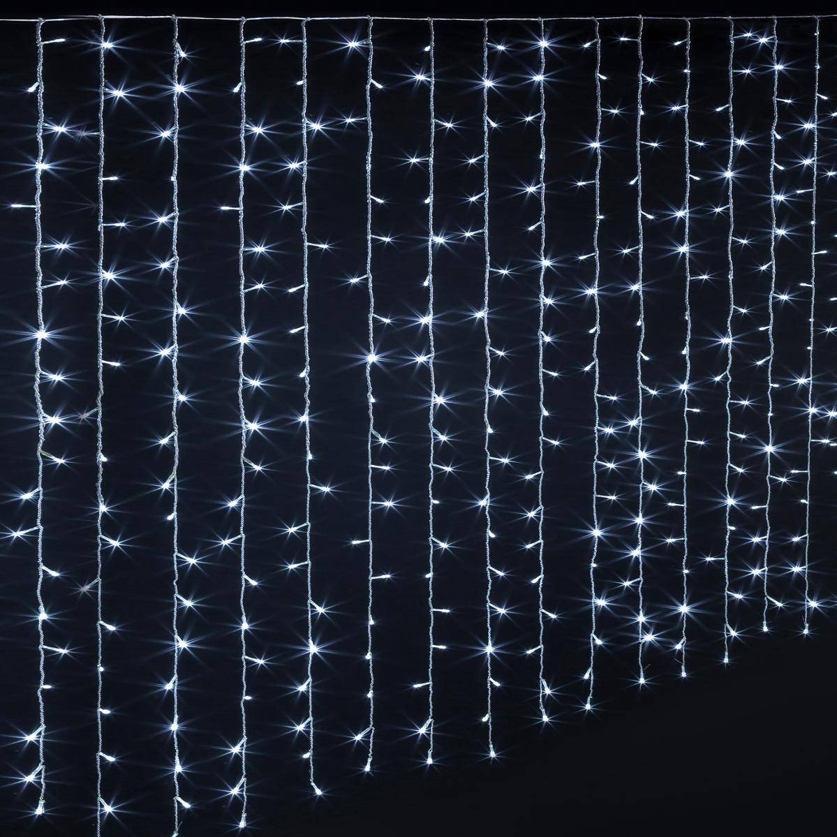 Fééric Lights & Christmas - Rideau de façade lumineux 600 LED 3 m avec timer extérieur blanc froid FEERIC LIGHTS & CHRISTMAS - Imagen 1