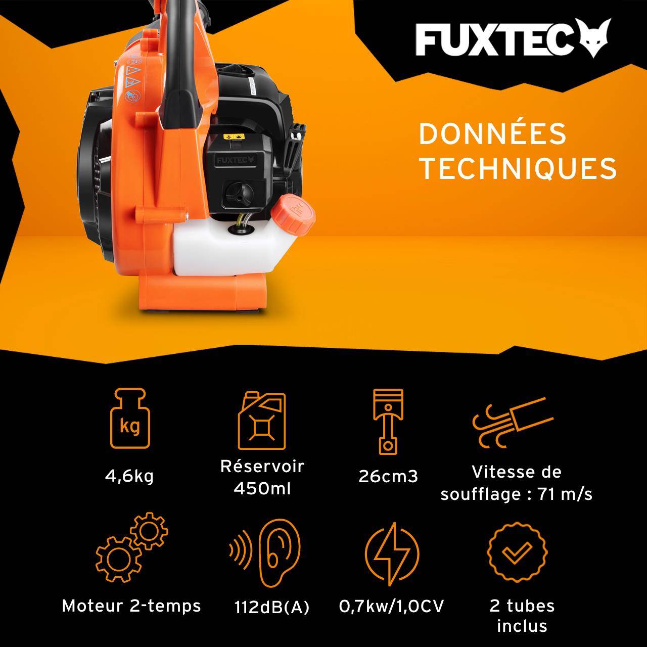FUXTEC - Souffleur thermique - FUXTEC FX-LB126 - 26cm3 aspiration disponible en option - Image 3