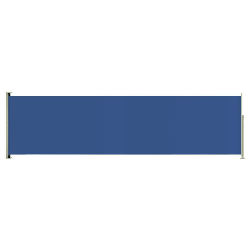 Helloshop26 - Auvent paravent store brise-vue latéral rétractable de patio jardin terrasse balcon protection visuelle écran 140 x 500 cm bleu - Imagen 1