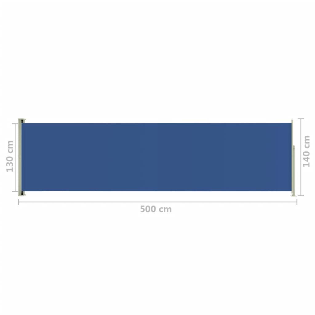 Helloshop26 - Auvent paravent store brise-vue latéral rétractable de patio jardin terrasse balcon protection visuelle écran 140 x 500 cm bleu - Imagen 6