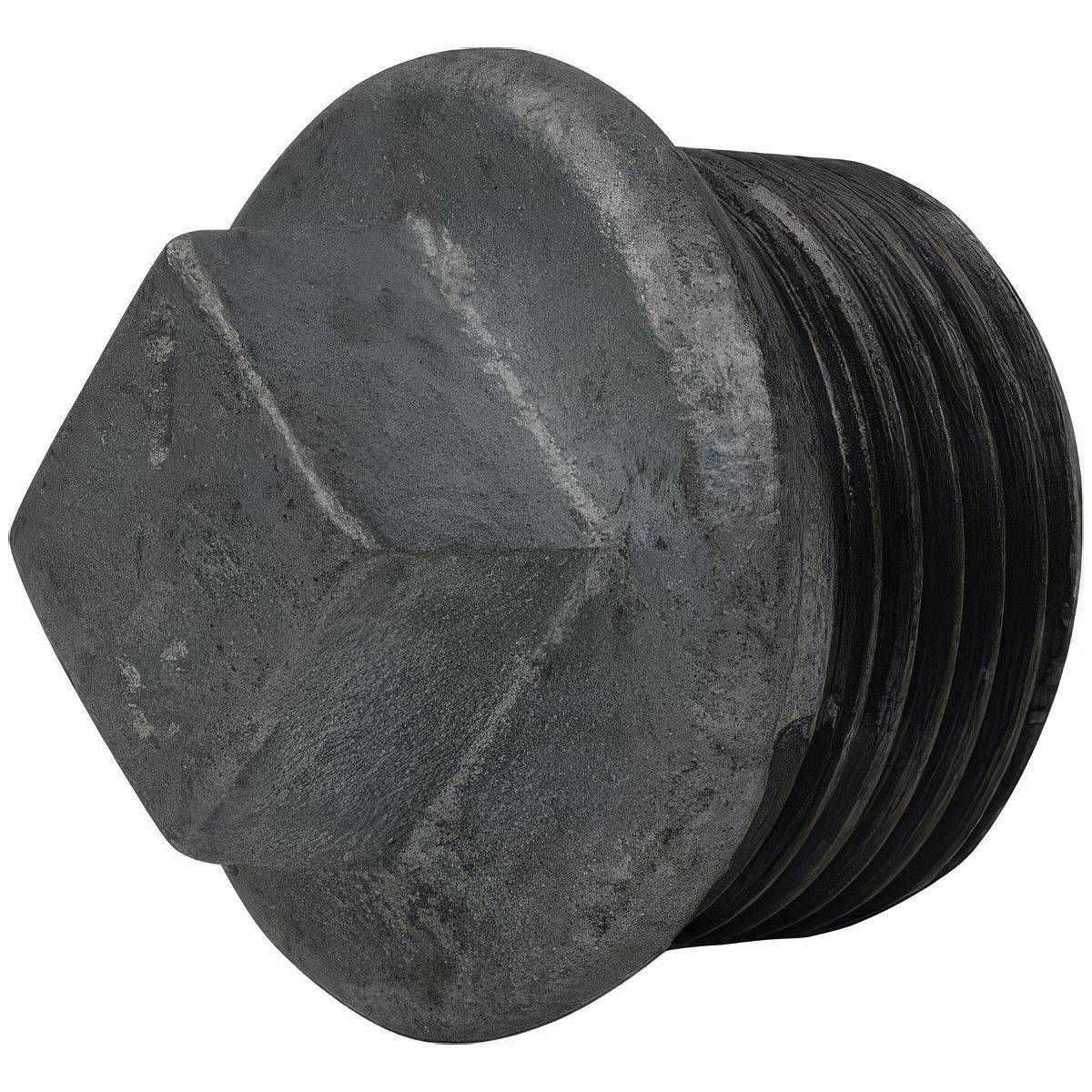 Bouchon Mâle avec Butée en Fonte Malléable à Cœur Noir - 1''