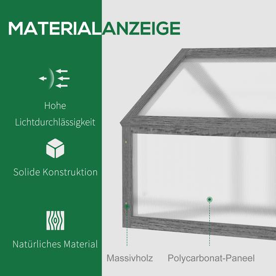 ComfortXL - Châssis de culture bois balcon protection gel 90x52x49cm gris - ComfortXL Outdoor Living - Image 6
