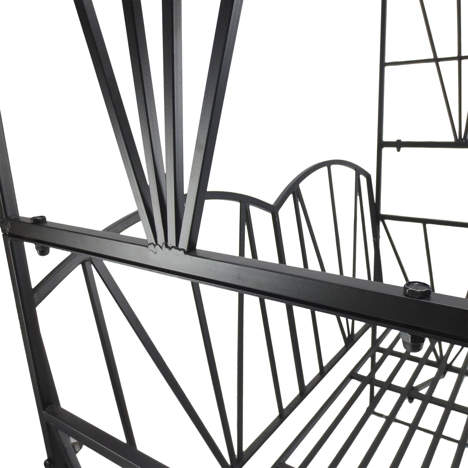 Outsunny - Arche de jardin avec banc 2 places dim. 115L x 54l x 203H cm métal thermolaqué noir - Outsunny - Imagen 4