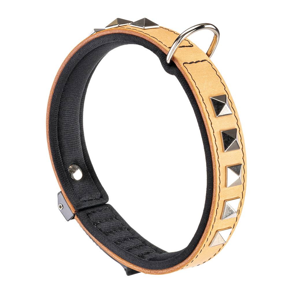 Ferplast - Collier pour Chiens GIOTTO LUXOR C25/44, en Cuir Véritable avec Clous Argentés - Imagen 1