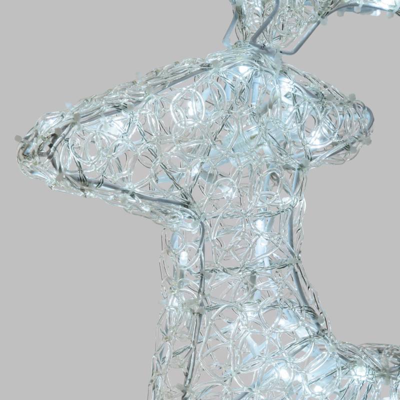 Lotti - Renne au Galop 3D lumineux H85cm 180 LED blanc froid Acrylique extérieur 31V Lotti - Imagen 5