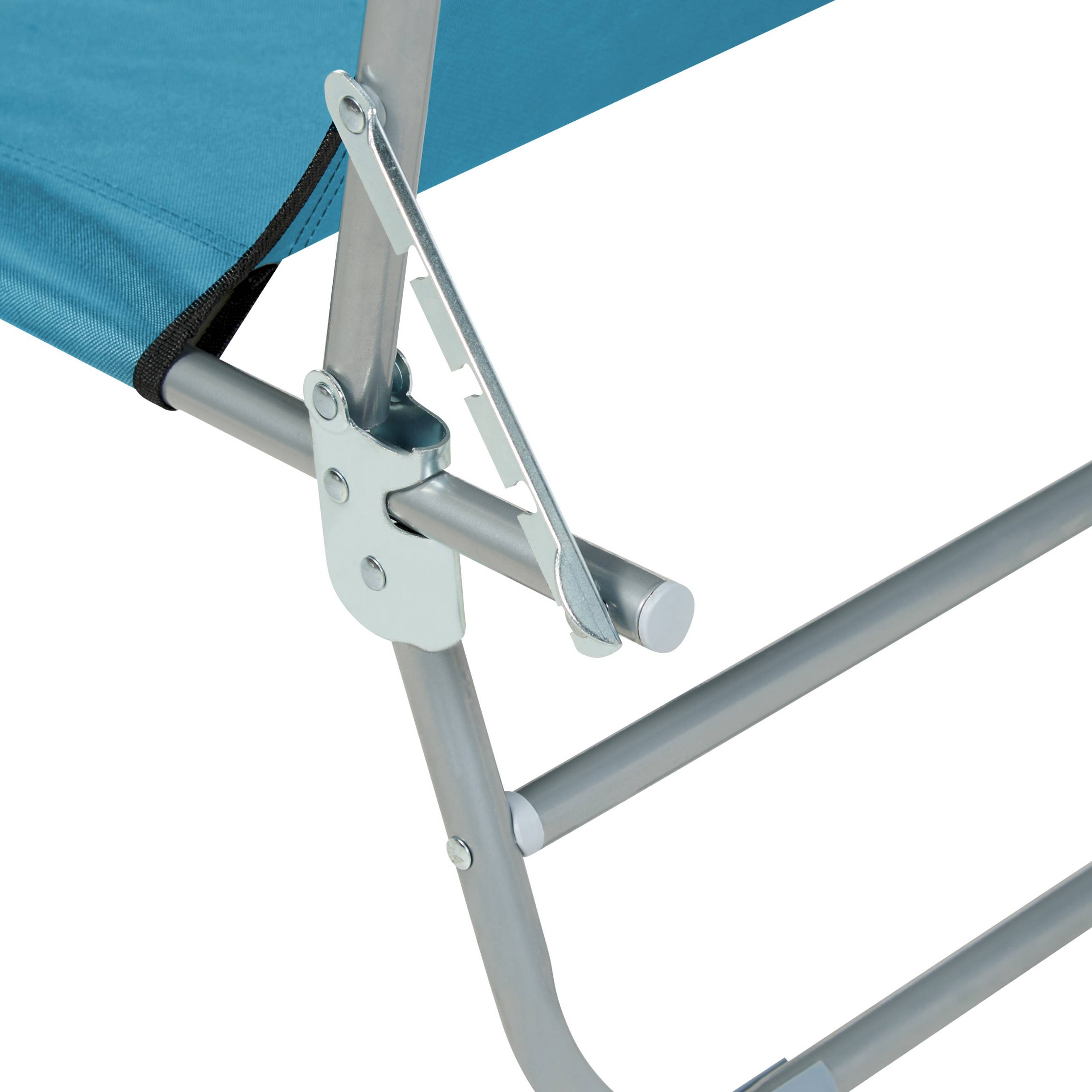 Beliani - Transat de Jardin Bain de Soleil Pliant en Tissu Polyester Bleu Turquoise et Acier avec Pare Soleil Pratique Idéal pour Terrasse ou Balcon Beliani - Imagen 8