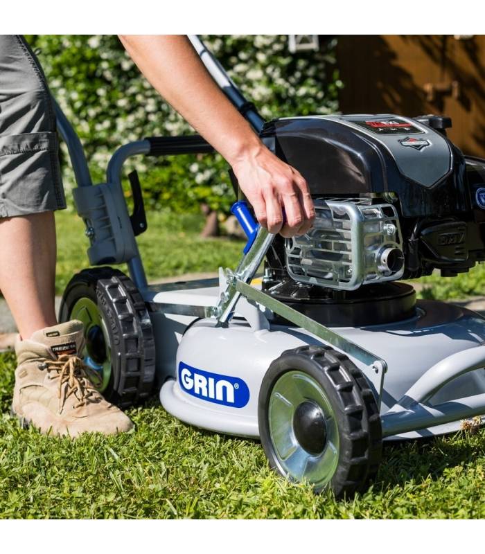 Grin - Tondeuse thermique tractée, moteur 163cm3 Briggs  Stratton, Mulching avancé, 1200m2 - GRIN HM46A - Image 6