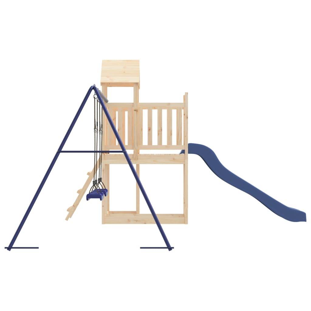 Helloshop26 - Aire de jeux d'extérieur balançoires toboggan portiques robuste jeux jardin 356 x 378 x 214 cm bois de pin massif - Imagen 5