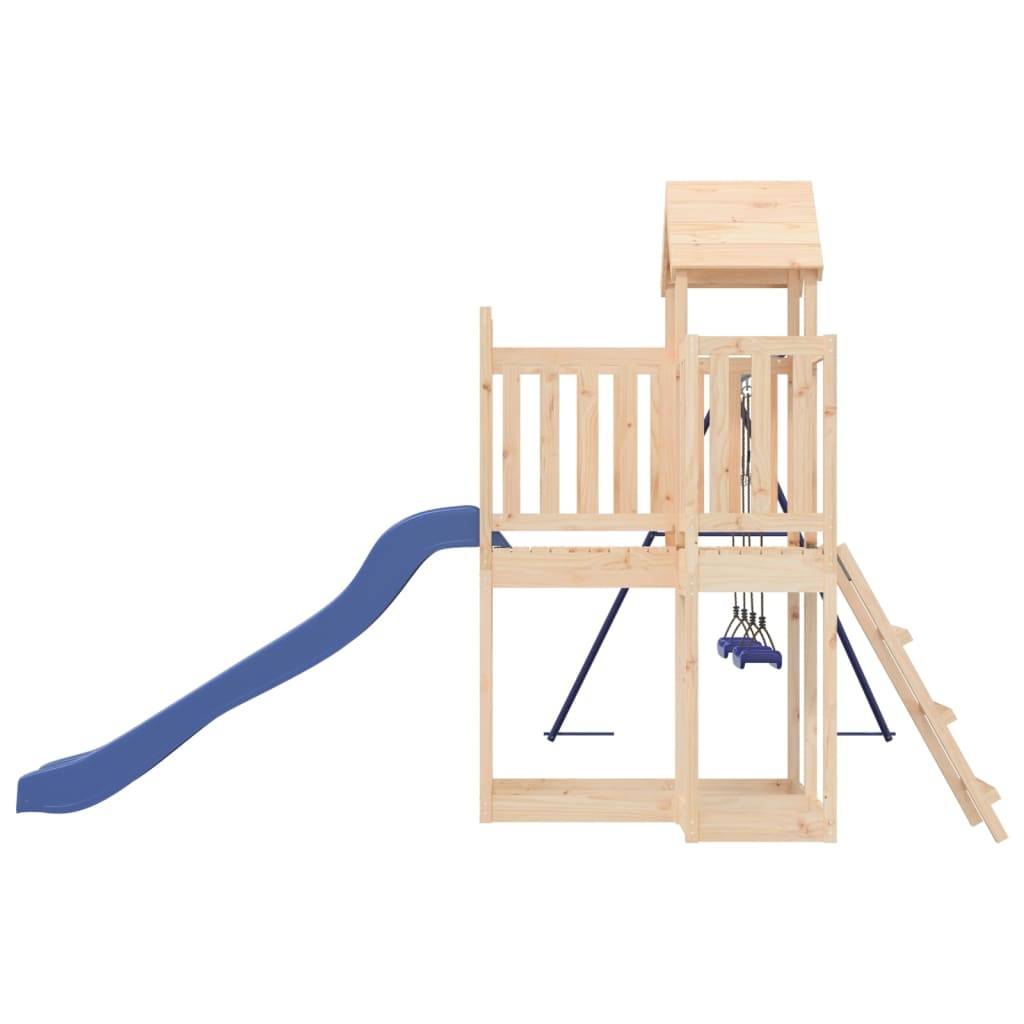 Helloshop26 - Aire de jeux d'extérieur balançoires toboggan portiques robuste jeux jardin 356 x 378 x 214 cm bois de pin massif - Imagen 4