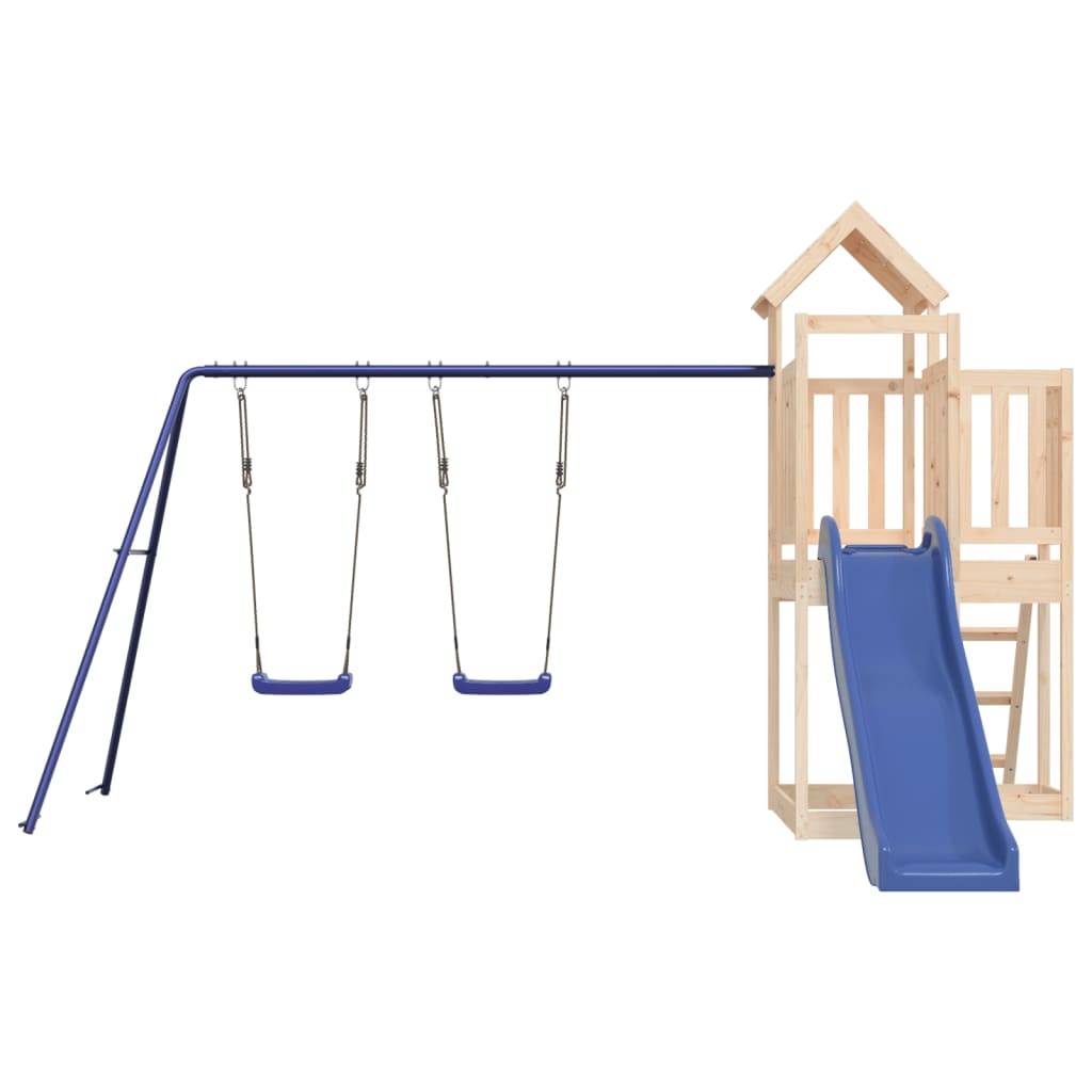 Helloshop26 - Aire de jeux d'extérieur balançoires toboggan portiques robuste jeux jardin 356 x 378 x 214 cm bois de pin massif - Imagen 3